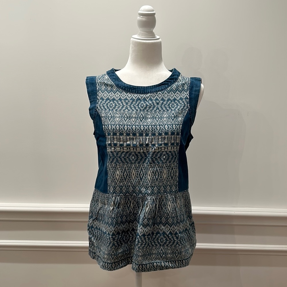 Ella‎ Moss like denim peplum top size Medium